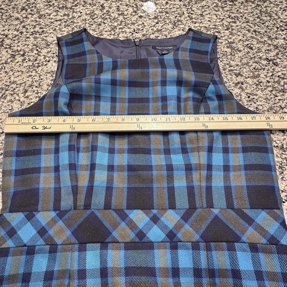 💙Tommy Hilfiger Navy and Blue Plaid Midi Dress - Picture 5 of 14
